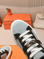HM Day Sneakers Black Calfskin Denim 577520