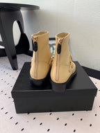 CC 24 Mold GHW Classic Ankle Boots 30mm Black Beige Sheepskin 432513