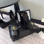 CC Split Toe Ankle Boot 40mm Black Sheepskin Rubber GHW 432515