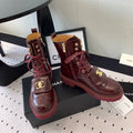 CC Split Toe Ankle Boot 40mm Burgundy Sheepskin Rubber GHW 432516