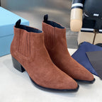 PRA classic pointed-toe boots reddish brown suede
