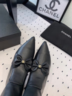 CC 25 Bow-knot Short Boot Black Sheepskin 514063