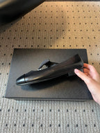 CC 25SS Bow Flat Shoes Black Sheepskin Frabic 530675