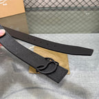 Christian Louboutin Mooncrest Reversible Black Leather Belt