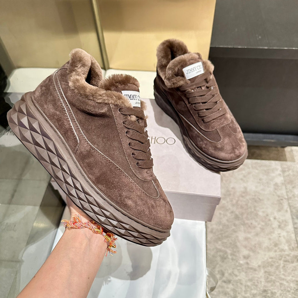 Jimmy Diamond Maxi Retro F Trainer Coffee Suede Shearing 538896