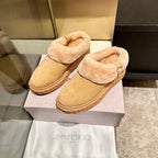 Jimmy Diamond Maxi Mules Beige Suede Shearing 538898