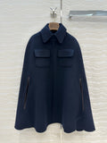 LP 25 Gilda Cape Navy Blue Cashmere Wool 314026