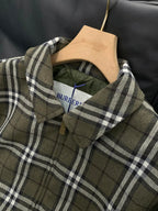 Burberry 25 Plaid Jacket Green Wool Polyester