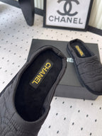 CC New Down-Filled Couple Slippers Black Technical Fabric