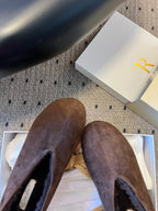 The Row 2025 Stella slip-on Shoe Brown Suede Wool 561642
