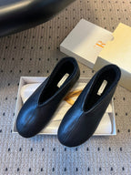 The Row 2025 Stella slip-on Shoe Black Sheepskin Wool 561640