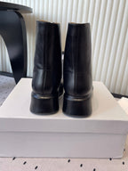 The Row 2025 Zipped Ankle Boot Black Cowhide 554602