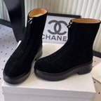 The Row 2025 Zipped Ankle boot Black Suede 554604