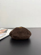 Chanel 2026 Pouch 24cm Dark Brown Tortoiseshell Suede Effect Plexi