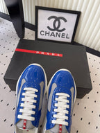 Pra 2025 Sneaker Blue mix Gray Patent Leather Mesh 554575