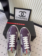 Pra 2025 Sneaker Purple mix Gray Patent Leather Mesh 554579