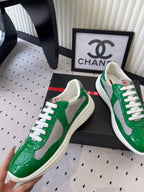 Pra 2025 Sneaker Green mix Gray Patent Leather Mesh 554582