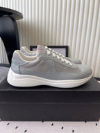 Pra 2025 Sneaker Glossy Gray Patent Leather Mesh 554583