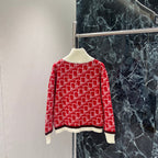 Dior 2025 Oblique Half-zip Sweater Gray and Red Wool