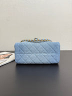 Chanel 25 Hobo Bag 22cm Blue Denim