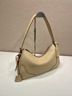 Prada Aimèe Large Shoulder 36cm Bag Light Beige Cowhide