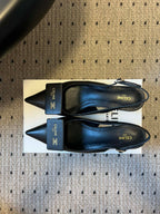 Celine Signature Slingback 5cm Black Lambskin 619637