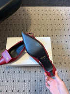 Celine Signature Slingback 5cm Red Lambskin 619635