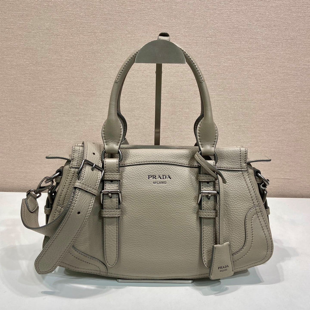 Prada Large Tote Bag 35cm Taupe Leather