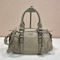 Prada Large Tote Bag 35cm Taupe Leather