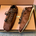 Miu Miu 2026 Plume Sneaker With Floral Charm Dark Brown Satin 621343