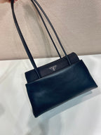 Prada Passage Medium Bag 28cm Black Leather Re-Nylon