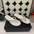 CC 26s Thong With Chain White Sheepskin 684866