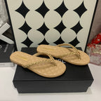 CC 26s Thong With Chain Beige Sheepskin 684867