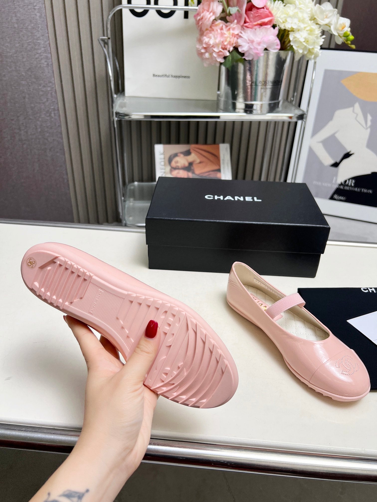 CC 26s Ballet Flat Light Pink Glossy Sheepskin 684822