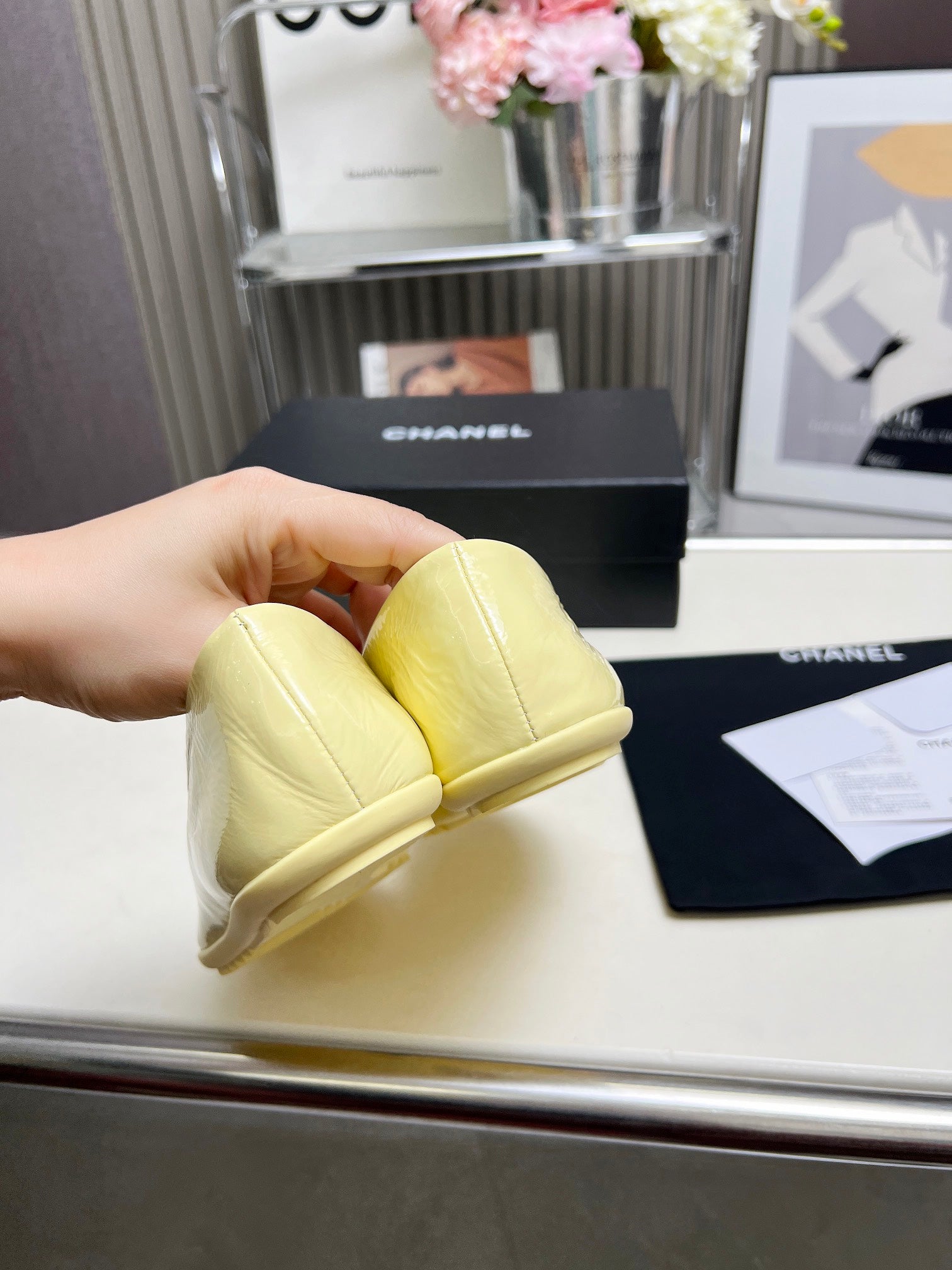 CC 26s Ballet Flat Lemon Yellow Glossy Sheepskin 684823