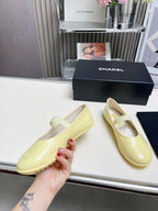 CC 26s Ballet Flat Lemon Yellow Glossy Sheepskin 684823