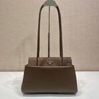 Prada Passage Medium Bag 28cm Brown Leather Re-Nylon