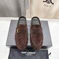 YSL Loafer Cassandre Dark Brown Suede