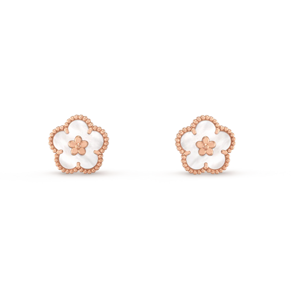LUCKY PINK GOLD WHITE MOP EARRINGS