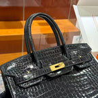 HM Birkin 30 Bag Black Shiny Crocodile Leather GHW (12 days of production)