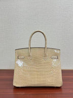 HM BIRKIN 30CM IN BEIGE CROCODILE GOLD HARDWARE