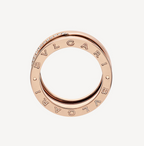 ZERO 1 THREE-BAND WITH DEMI-PAVED DIAMONDS ON THE EDGES RING