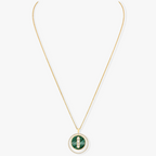 LUCKY MOVE 3 DIAMOND MALACHITE GOLD DIAMOND NECKLACE