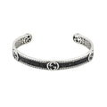 GG INTERLOCKING G ENAMEL CUFF BRACELET SILVER & BLACK