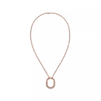 LOCK NECKLACE MEDIUM PENDANT PINK GOLD PAVED DIAMONDS