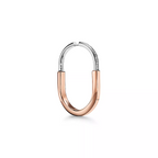 LOCK EARRINGS ROSE AND WHITE GOLD DIAMONDS EXTRA LARGE