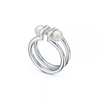 DOUBLE PEARL SILVER RING