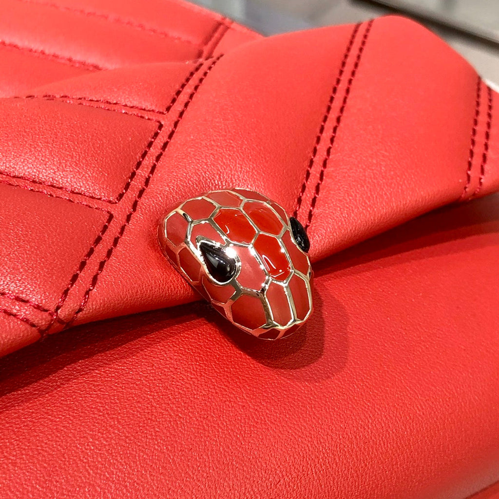 BVL Cabochon Backpack 22cm Red Cafskin GHW 188664