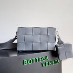 BV Two-In-One Cassette Bag 26cm Grey Leather