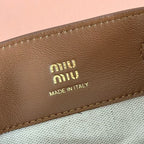 Miu Bucket Bag 14cm Brown Suede